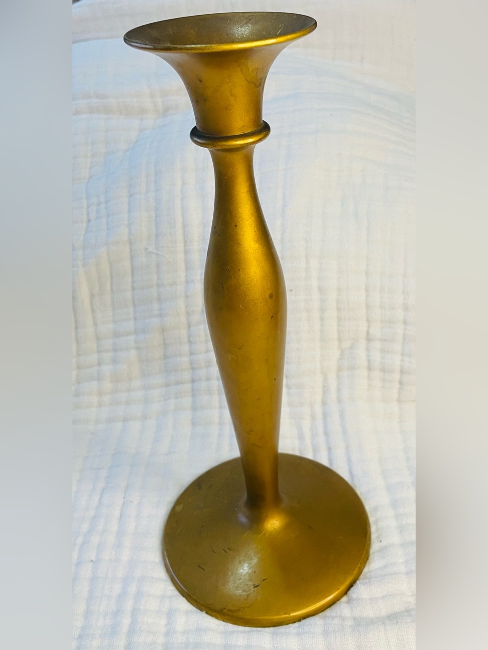 Vintage 12" Heavy Brass Taper Candlestick Holder MCM
